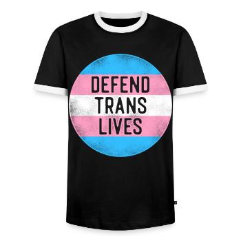 Transgender Trans LGBT Pride - Männer Kontrast-T-Shirt - Schwarz/Weiß - Vorne - AI Model Female 172 light (172cm) & AI Model Male 178 light (178cm)