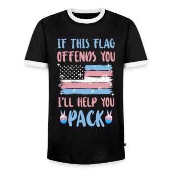 Transgender Trans LGBT Pride - Männer Kontrast-T-Shirt - Schwarz/Weiß - Vorne - AI Model Female 172 light (172cm) & AI Model Male 178 light (178cm)