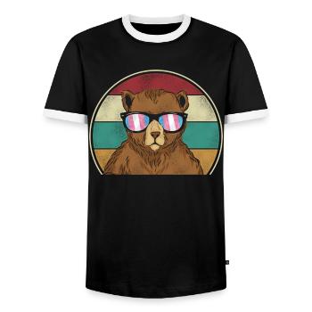Transgender Trans LGBT Pride - Männer Kontrast-T-Shirt - Schwarz/Weiß - Vorne - AI Model Female 172 light (172cm) & AI Model Male 178 light (178cm)