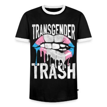 Transgender Trans LGBT Pride - Männer Kontrast-T-Shirt - Schwarz/Weiß - Vorne - AI Model Female 172 light (172cm) & AI Model Male 178 light (178cm)