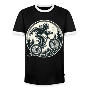 Aventure à vélo Bigfoot Mountain Bike Forest - T-shirt contrasté Homme - noir/blanc - Devant - AI Model Female 172 light (172cm) & AI Model Male 178 light (178cm)