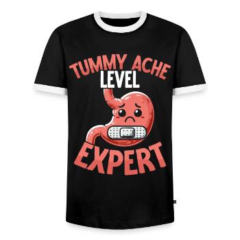 Douleur à l’estomac Survivant Douleur à l’estomac - T-shirt contrasté Homme - noir/blanc - Devant - AI Model Female 172 light (172cm) & AI Model Male 178 light (178cm)