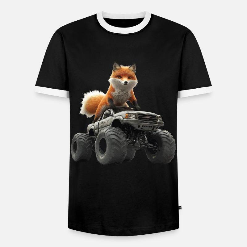 Fuchs - Männer Kontrast-T-Shirt - Schwarz/Weiß