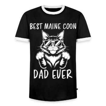 Maine Coon Saying Funny Maine Coon Gift - Men's Ringer Shirt - black/white - Front - AI Model Female 172 light (172cm) & AI Model Male 178 light (178cm)