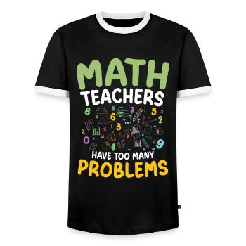 Math teachers have too many problems with STEM education - Men's Ringer Shirt - black/white - Front - AI Model Female 172 light (172cm) & AI Model Male 178 light (178cm)
