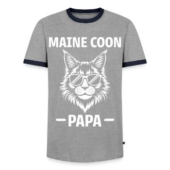 Maine Coon Saying Funny Maine Coon Gift - Men's Ringer Shirt - grey/navy  - Front - AI Model Female 172 light (172cm) & AI Model Male 178 light (178cm)