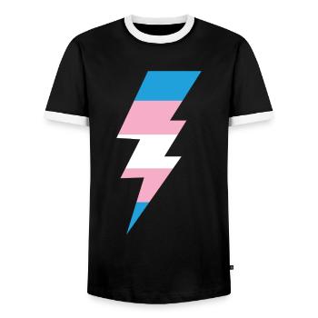 Transgender Trans LGBT Pride - Männer Kontrast-T-Shirt - Schwarz/Weiß - Vorne - AI Model Female 172 light (172cm) & AI Model Male 178 light (178cm)