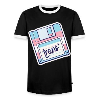 Transgender Trans LGBT Pride - Männer Kontrast-T-Shirt - Schwarz/Weiß - Vorne - AI Model Female 172 light (172cm) & AI Model Male 178 light (178cm)
