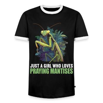 Gottesanbeterinnenen Gottesanbeterin - Männer Kontrast-T-Shirt - Schwarz/Weiß - Vorne - AI Model Female 172 light (172cm) & AI Model Male 178 light (178cm)