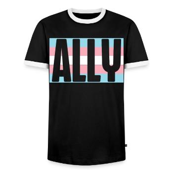 Transgender Trans LGBT Pride - Männer Kontrast-T-Shirt - Schwarz/Weiß - Vorne - AI Model Female 172 light (172cm) & AI Model Male 178 light (178cm)
