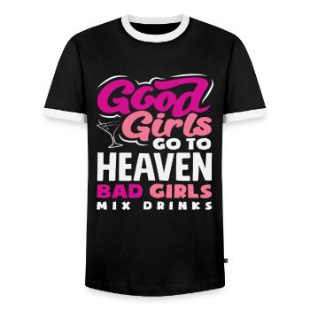 Good Girls Heaven Bad Girls Barmans - T-shirt contrasté Homme - noir/blanc - Devant - AI Model Female 172 light (172cm) & AI Model Male 178 light (178cm)
