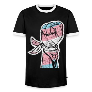 Transgender Trans LGBT Pride - Männer Kontrast-T-Shirt - Schwarz/Weiß - Vorne - AI Model Female 172 light (172cm) & AI Model Male 178 light (178cm)