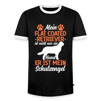 Flat Coated Retriever ist nicht nur ein Hund - Männer Kontrast-T-Shirt - Schwarz/Weiß - Vorne - AI Model Female 172 light (172cm) & AI Model Male 178 light (178cm)