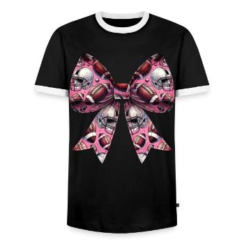 Kokette Bogen Fußballspieler Mutter Muttertag - Männer Kontrast-T-Shirt - Schwarz/Weiß - Vorne - AI Model Female 172 light (172cm) & AI Model Male 178 light (178cm)