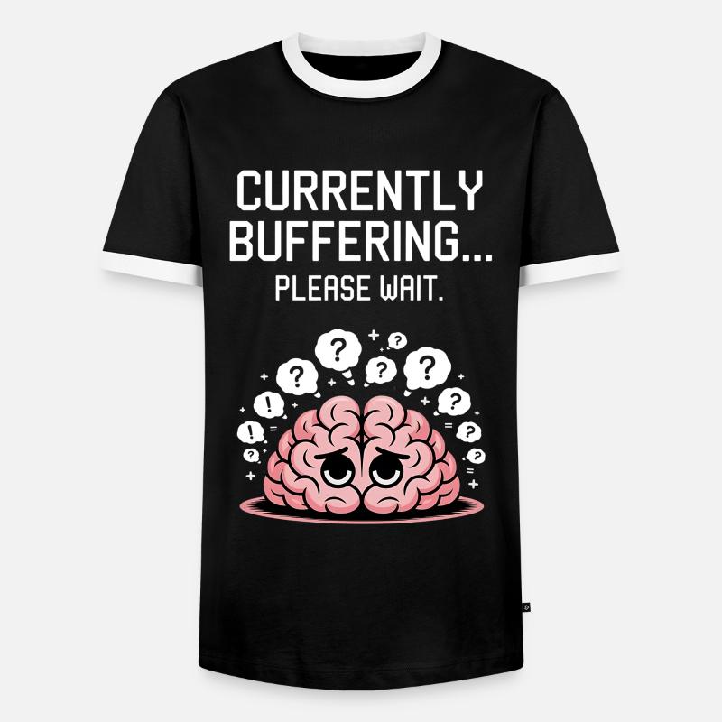 Funny Brain Thinking Saying - Men's Ringer Shirt - black/white