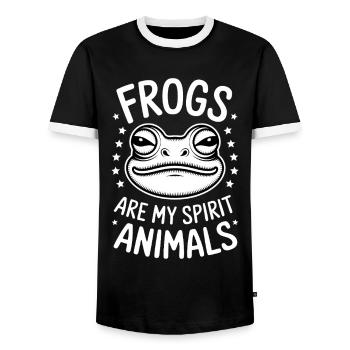 Frosch Spruch Kröte Lustiges Frösche Geschenk - Männer Kontrast-T-Shirt - Schwarz/Weiß - Vorne - AI Model Female 172 light (172cm) & AI Model Male 178 light (178cm)