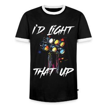 Lighting technician Lighting technician Lighting technology - Men's Ringer Shirt - black/white - Front - AI Model Female 172 light (172cm) & AI Model Male 178 light (178cm)
