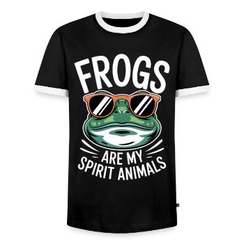 Frosch Spruch Kröte Lustiges Frösche Geschenk - Männer Kontrast-T-Shirt - Schwarz/Weiß - Vorne - AI Model Female 172 light (172cm) & AI Model Male 178 light (178cm)