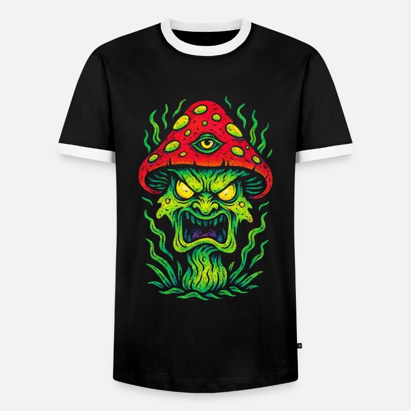 Psycho Toadstool avec troisième œil - T-shirt contrasté Homme - noir/blanc