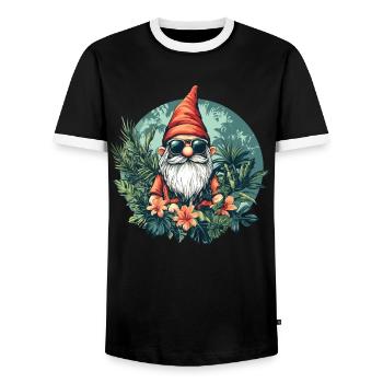 Cool Garten Zwerg - Männer Kontrast-T-Shirt - Schwarz/Weiß - Vorne - AI Model Female 172 light (172cm) & AI Model Male 178 light (178cm)