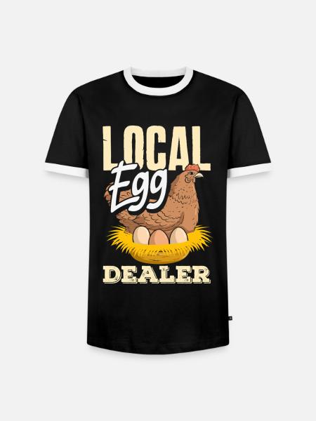 Unterstützen Sie lokale Eierhändler - Männer Kontrast-T-Shirt - Schwarz/Weiß