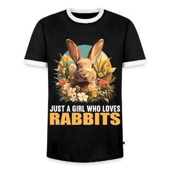 Bunny Bunny - Men's Ringer Shirt - black/white - Front - AI Model Female 172 light (172cm) & AI Model Male 178 light (178cm)