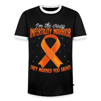 Bewusstsein für Unfruchtbarkeit IVF Befruchtung - Männer Kontrast-T-Shirt - Schwarz/Weiß - Vorne - AI Model Female 172 light (172cm) & AI Model Male 178 light (178cm)