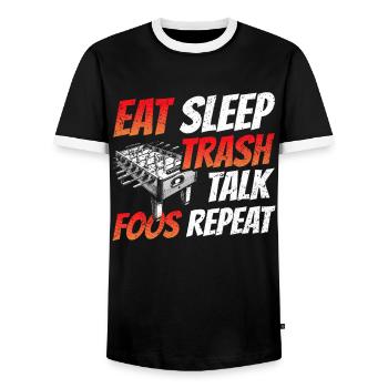 Joueurs de baby-foot et joueurs de baby-foot - T-shirt contrasté Homme - noir/blanc - Devant - AI Model Female 172 light (172cm) & AI Model Male 178 light (178cm)