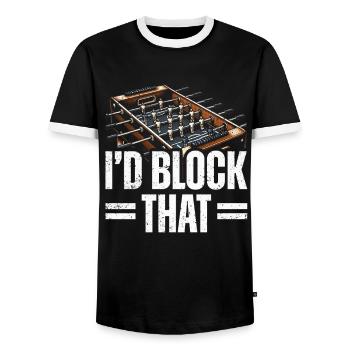 Joueurs de baby-foot et joueurs de baby-foot - T-shirt contrasté Homme - noir/blanc - Devant - AI Model Female 172 light (172cm) & AI Model Male 178 light (178cm)