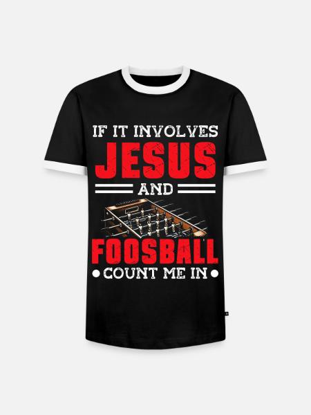 Tischfußballer Und Tischfußballer - Männer Kontrast-T-Shirt - Schwarz/Weiß