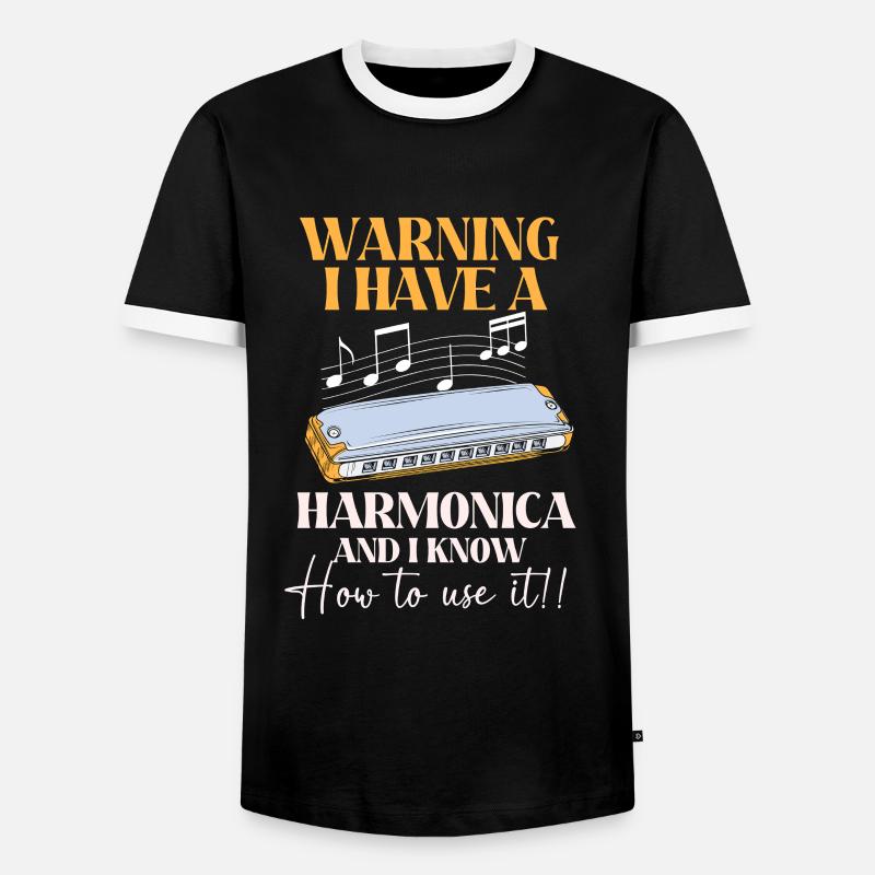 Harmonica - Men's Ringer Shirt - black/white