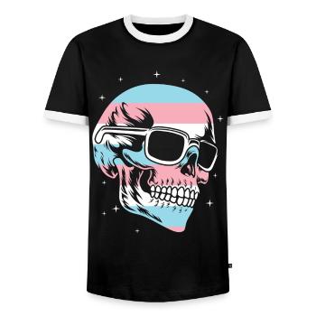 Transgender Trans LGBT Pride - Männer Kontrast-T-Shirt - Schwarz/Weiß - Vorne - AI Model Female 172 light (172cm) & AI Model Male 178 light (178cm)