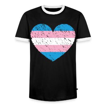 Transgender Trans LGBT Pride - Männer Kontrast-T-Shirt - Schwarz/Weiß - Vorne - AI Model Female 172 light (172cm) & AI Model Male 178 light (178cm)