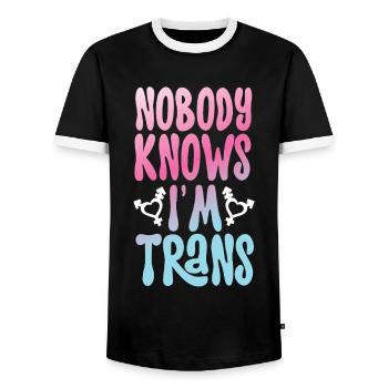 Transgender Trans LGBT Pride - Männer Kontrast-T-Shirt - Schwarz/Weiß - Vorne - AI Model Female 172 light (172cm) & AI Model Male 178 light (178cm)