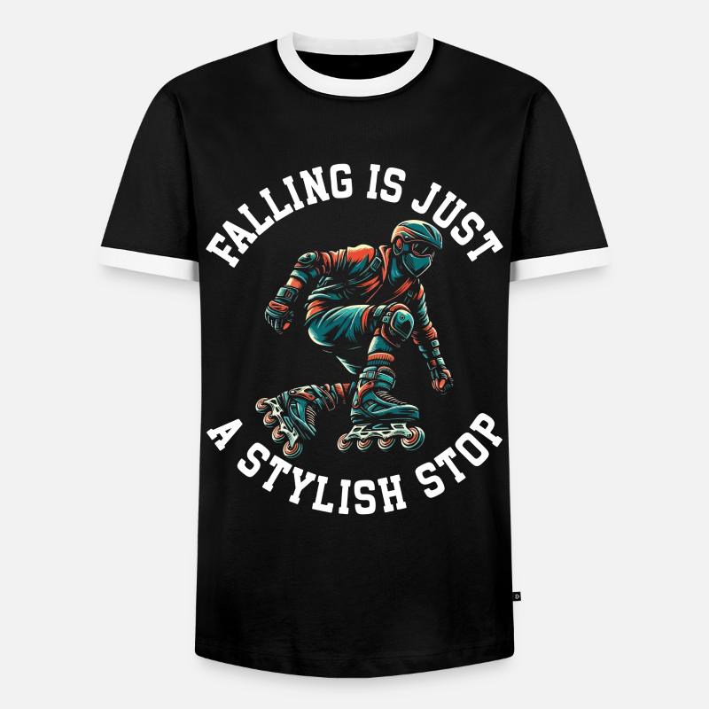 Inline Skating Rollerblading Inline Skates - Männer Kontrast-T-Shirt - Schwarz/Weiß