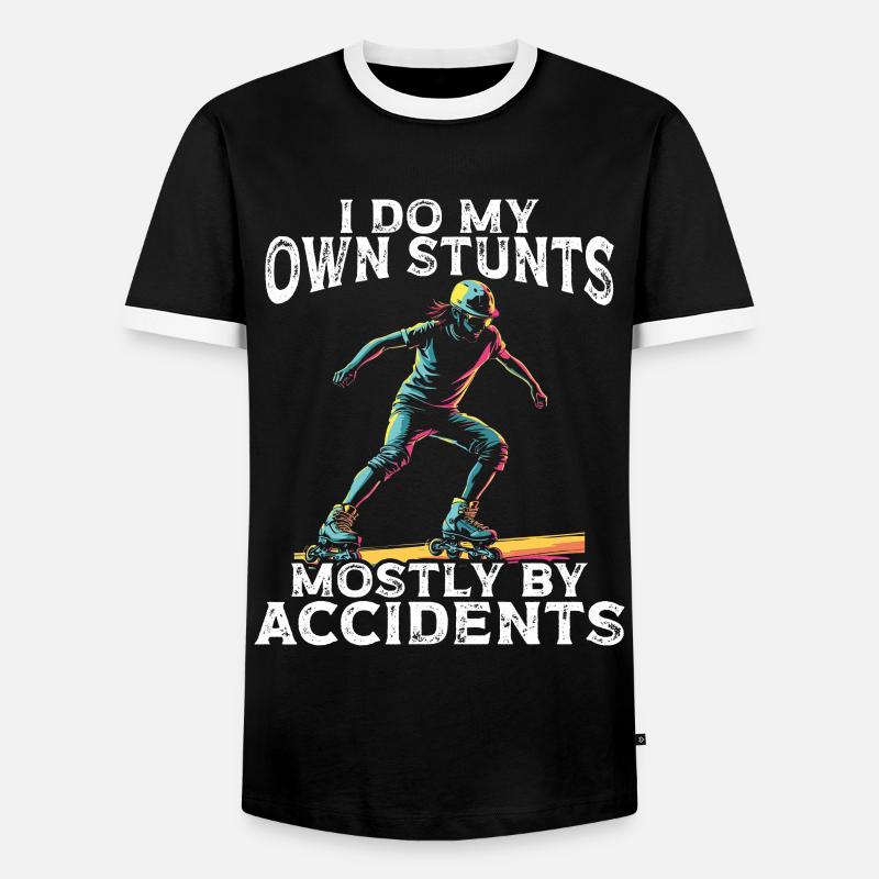 Inline Skating Rollerblading Inline Skates - Männer Kontrast-T-Shirt - Schwarz/Weiß