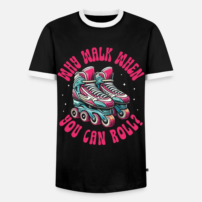 Inline Skating Rollerblading Inline Skates - Männer Kontrast-T-Shirt - Schwarz/Weiß