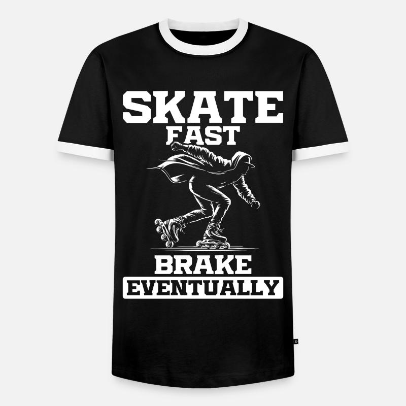 Inline Skating Rollerblading Inline Skates - Männer Kontrast-T-Shirt - Schwarz/Weiß
