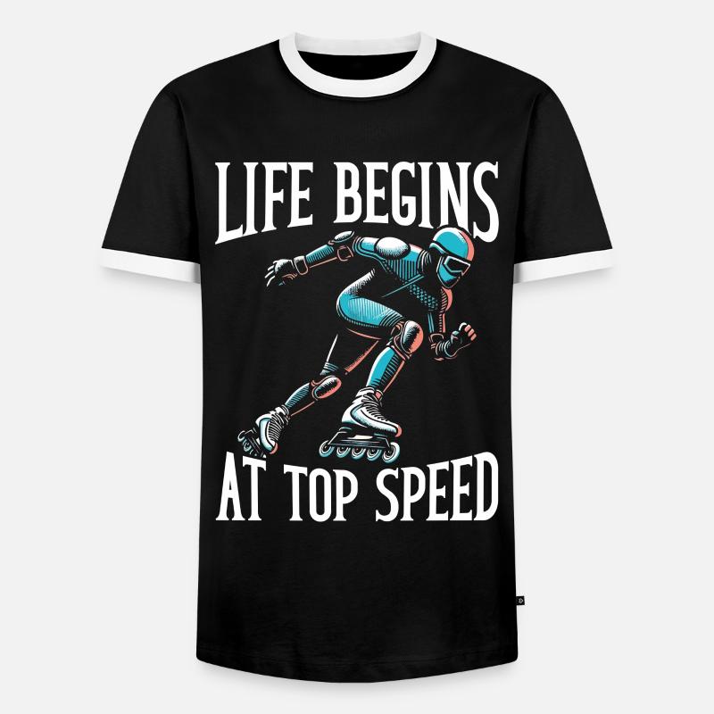Inline Skating Rollerblading Inline Skates - Männer Kontrast-T-Shirt - Schwarz/Weiß