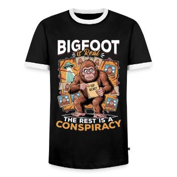 Bigfoot Sasquatch - Männer Kontrast-T-Shirt - Schwarz/Weiß - Vorne - AI Model Female 172 light (172cm) & AI Model Male 178 light (178cm)
