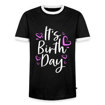 Midwife - Men's Ringer Shirt - black/white - Front - AI Model Female 172 light (172cm) & AI Model Male 178 light (178cm)