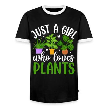 JUSTE UNE FILLE QUI AIME LES PLANTES - T-shirt contrasté Homme - noir/blanc - Devant - AI Model Female 172 light (172cm) & AI Model Male 178 light (178cm)