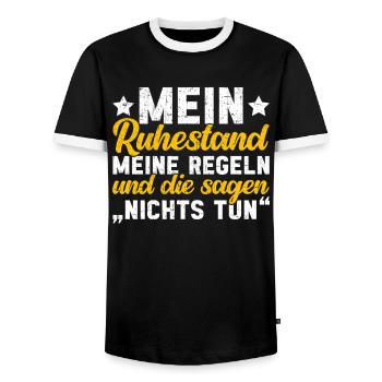 Rentner Opa Großvater Großpapa Großeltern - Männer Kontrast-T-Shirt - Schwarz/Weiß - Vorne - AI Model Female 172 light (172cm) & AI Model Male 178 light (178cm)