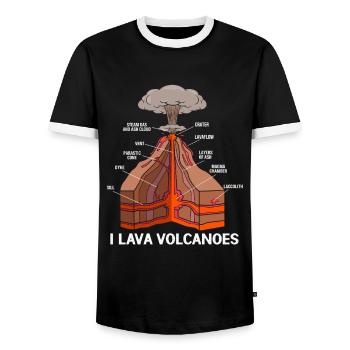 Geology Archaeology - Men's Ringer Shirt - black/white - Front - AI Model Female 172 light (172cm) & AI Model Male 178 light (178cm)