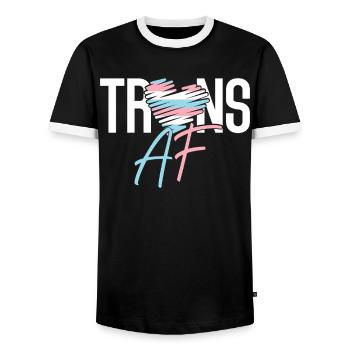 Transgender Trans LGBT Pride - Männer Kontrast-T-Shirt - Schwarz/Weiß - Vorne - AI Model Female 172 light (172cm) & AI Model Male 178 light (178cm)