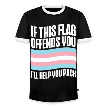 Transgender Trans LGBT Pride - Männer Kontrast-T-Shirt - Schwarz/Weiß - Vorne - AI Model Female 172 light (172cm) & AI Model Male 178 light (178cm)
