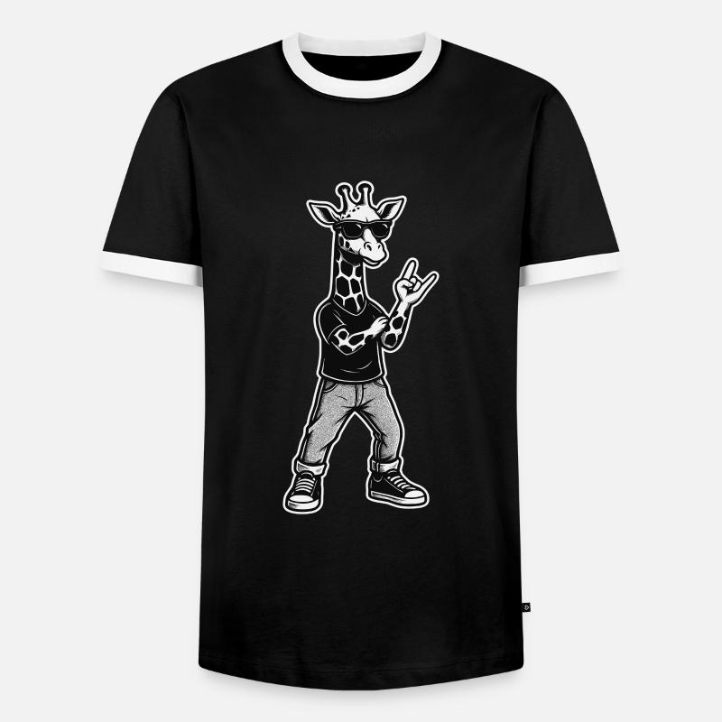 Coole Giraffe Style - Männer Kontrast-T-Shirt - Schwarz/Weiß