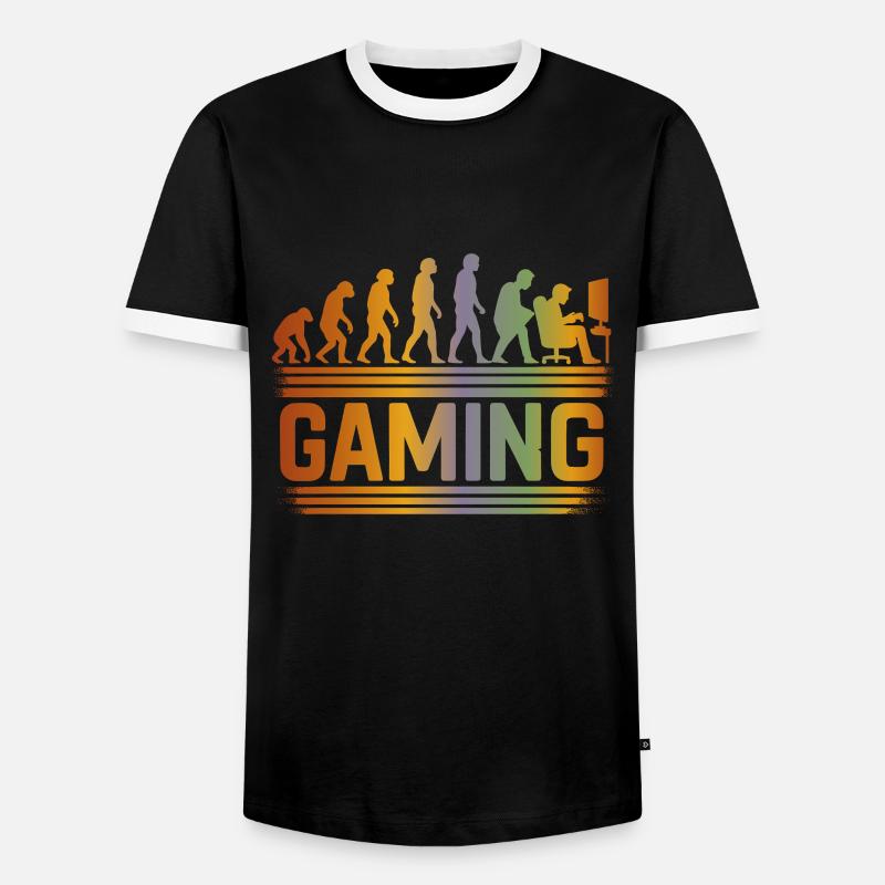 Evolution Gaming - Männer Kontrast-T-Shirt - Schwarz/Weiß