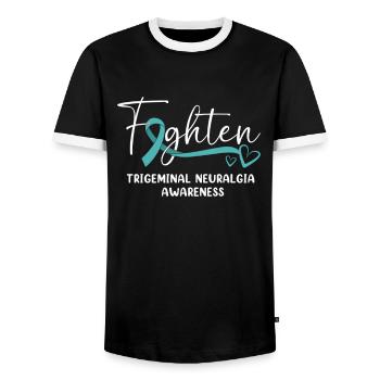 Trigeminal neuralgia - Men's Ringer Shirt - black/white - Front - AI Model Female 172 light (172cm) & AI Model Male 178 light (178cm)