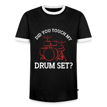 Schlagzeuger Drumsticks Schlagzeug - Männer Kontrast-T-Shirt - Schwarz/Weiß - Vorne - AI Model Female 172 light (172cm) & AI Model Male 178 light (178cm)